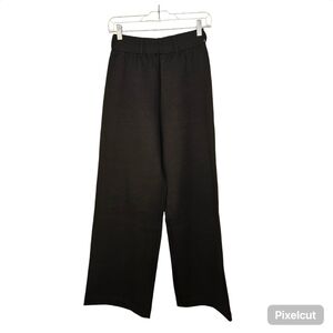Black 4-way stretch thick knit wide leg pants size S US